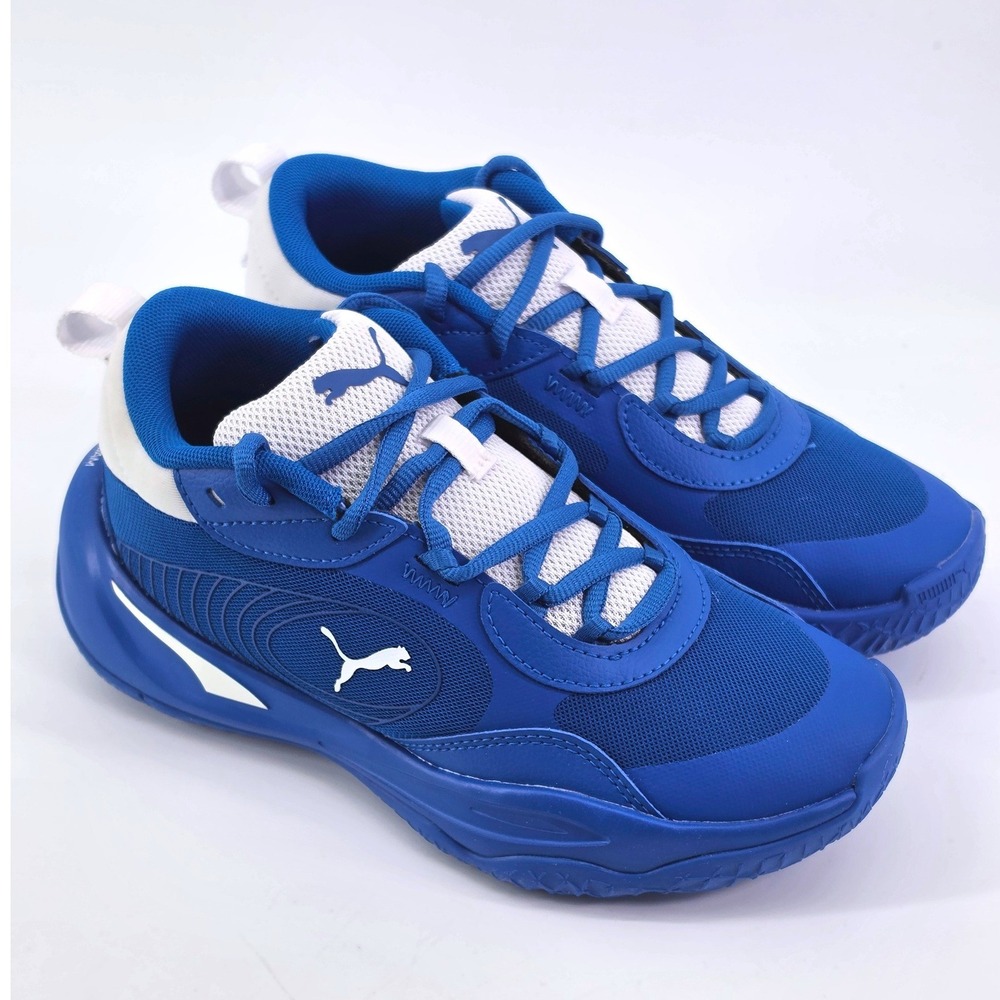 Puma Playmaker Pro JR Royal Blue White Basketball Shoes 377574-06 Kids Size 4Y